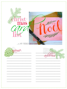 CHRISTMAS CARD LIST PHOTO