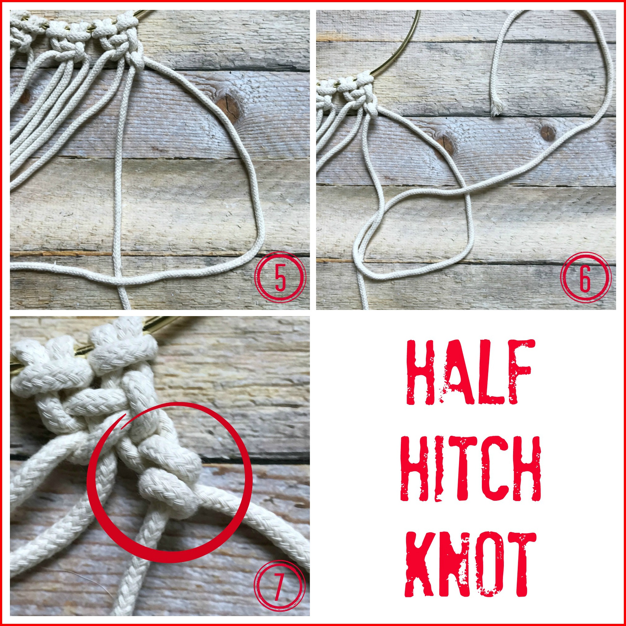 half hitch knot - learn macrame with My French Twist