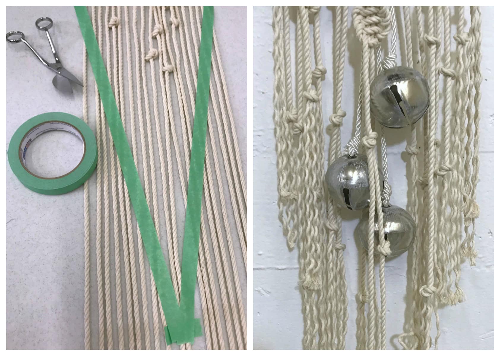 handmade christmas cutting macrame ends of wreath