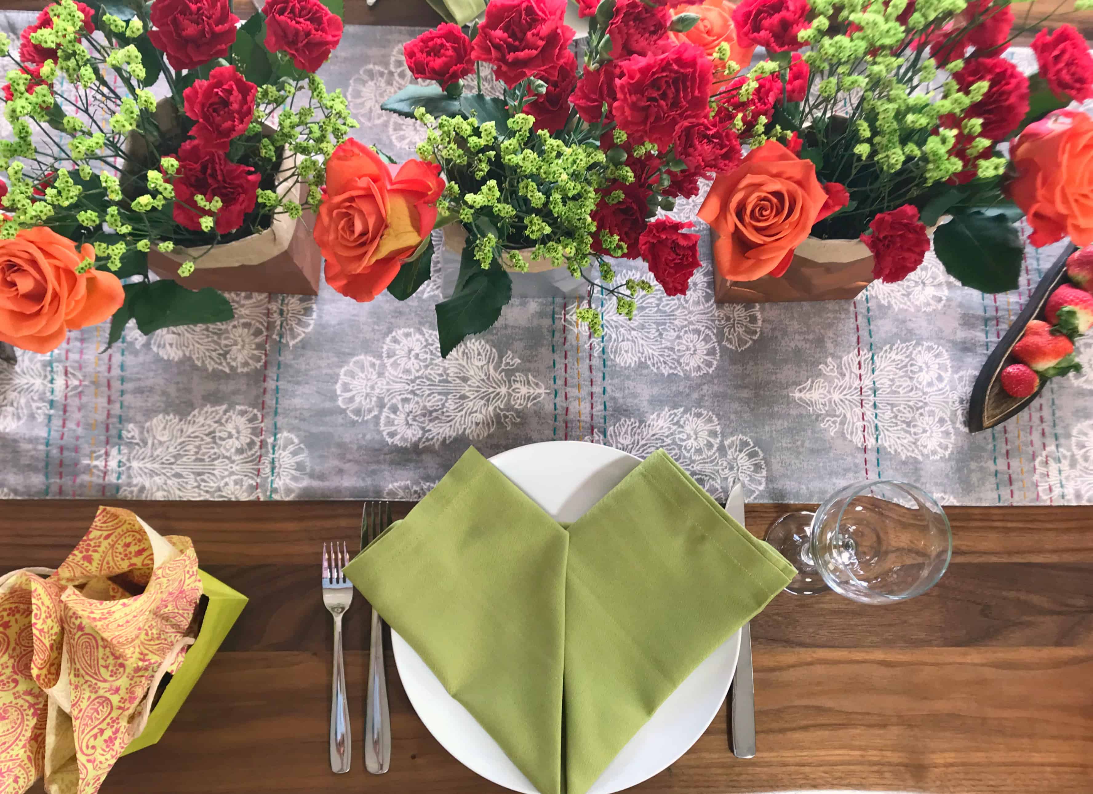 heart shaped napkin valentine's tablescape