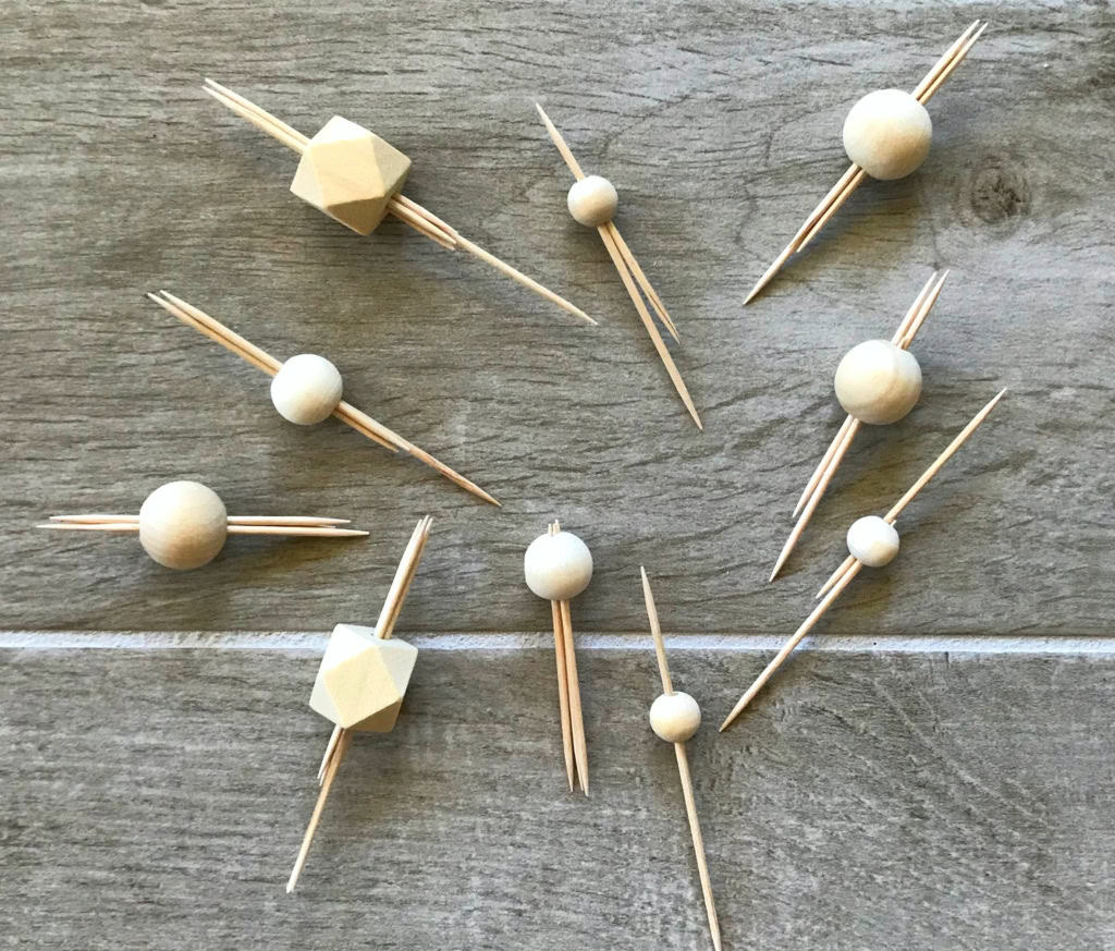 wooden bead key chains