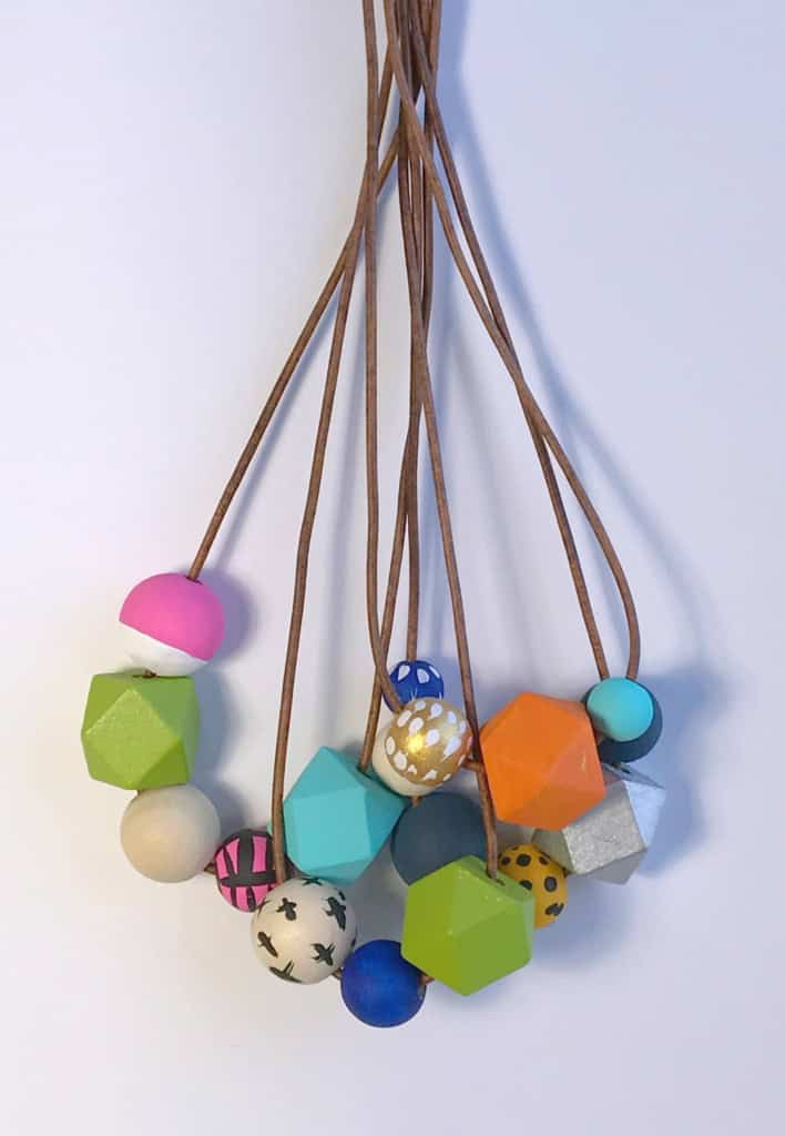 wooden bead key chains