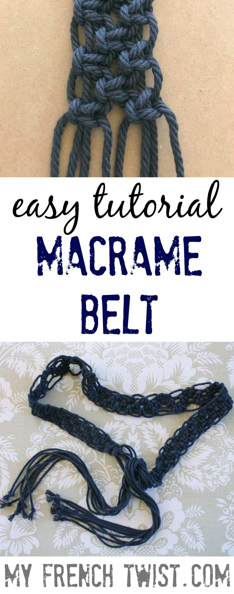 easy macrame belt tutorial - My French Twist