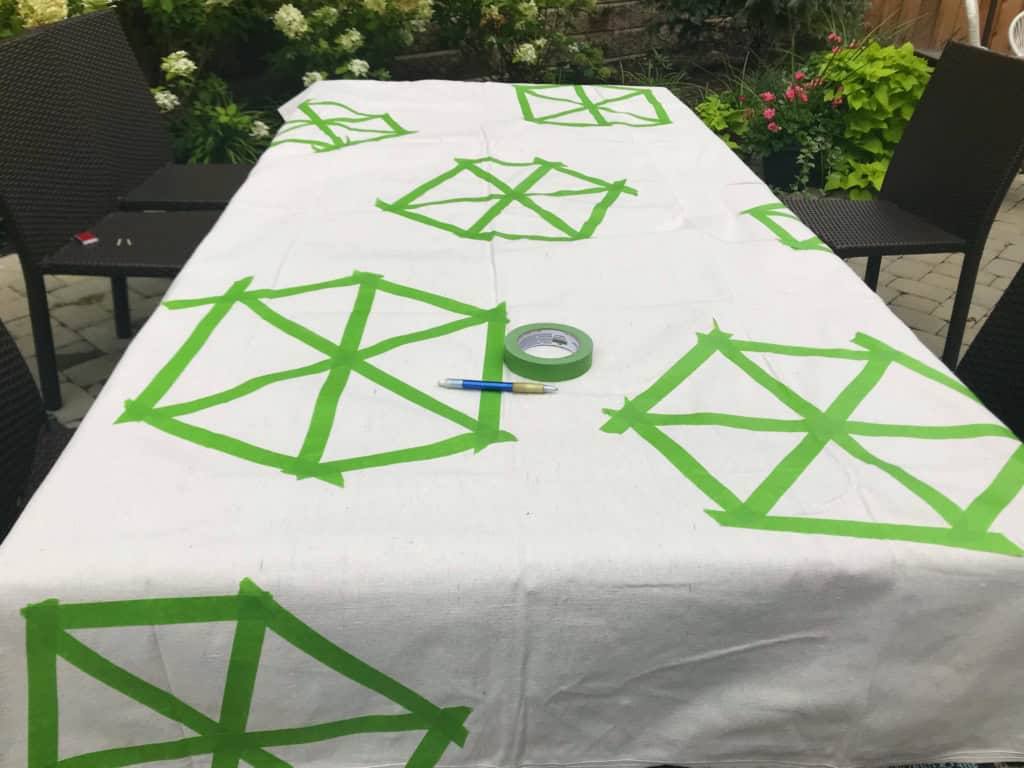 stenciled diamond shapes