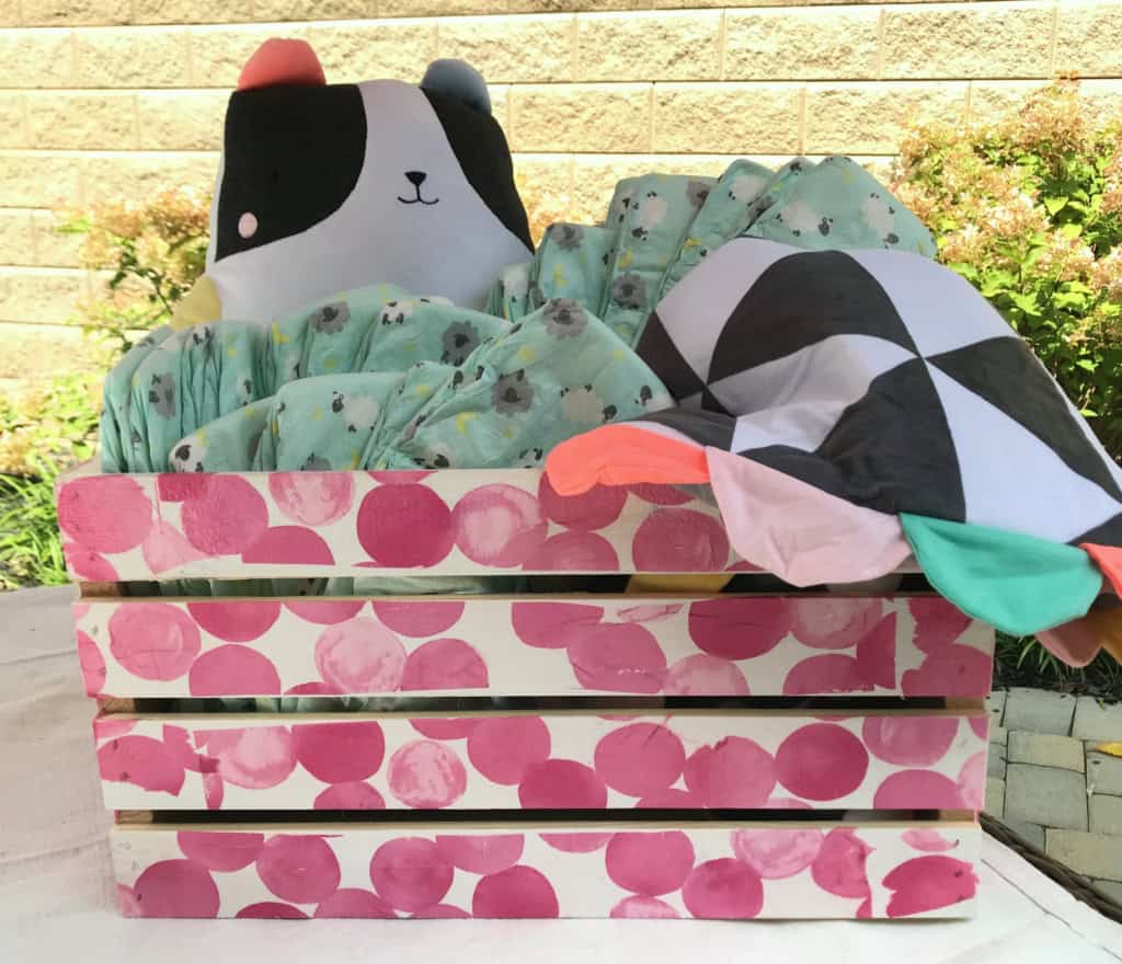 crate filled with pampers