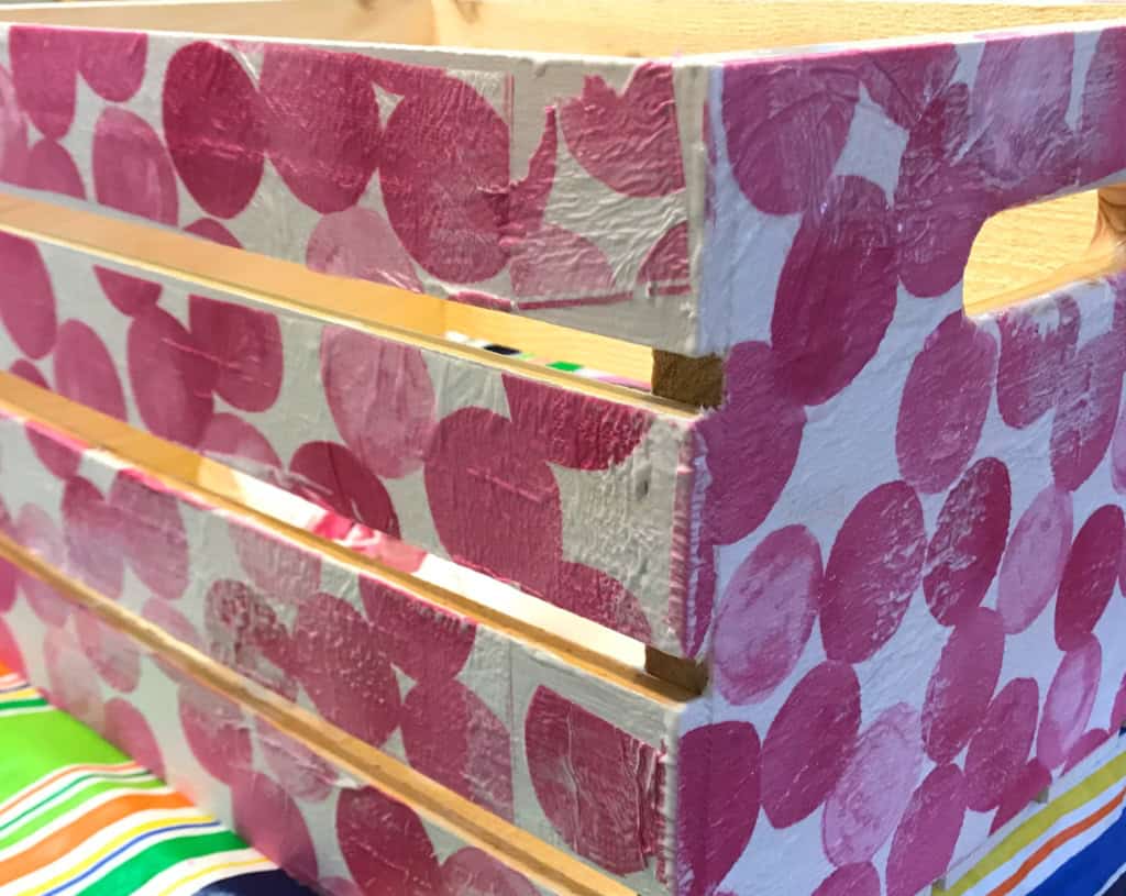 decoupage on crate