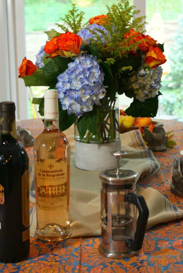 #falltablescape flowers with wine
