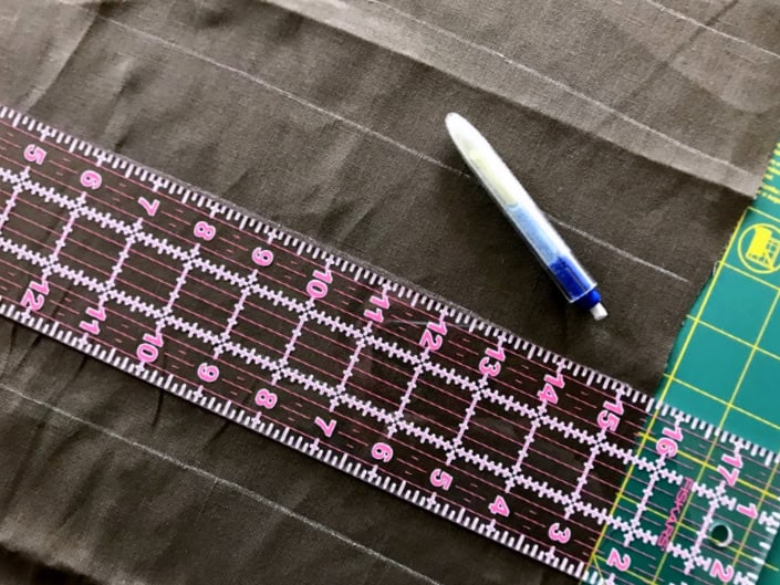 ruler and fabric