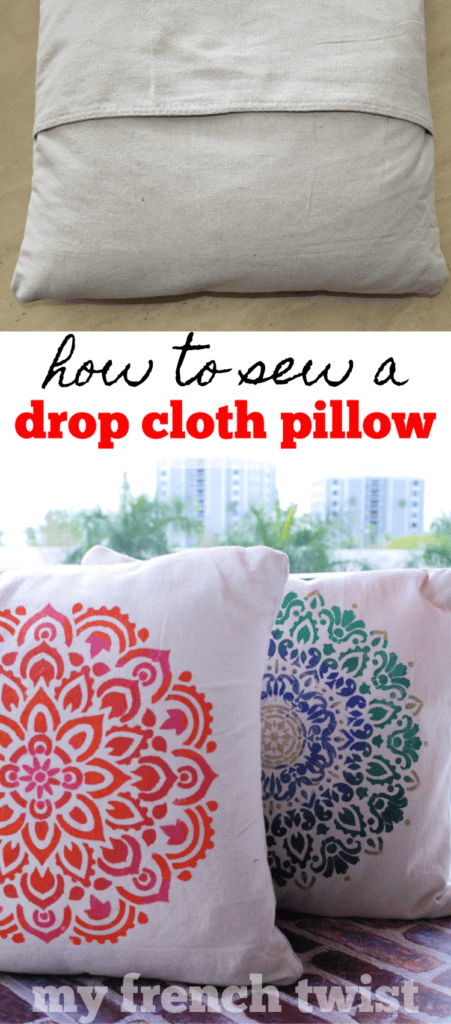 sew a drop cloth pillow