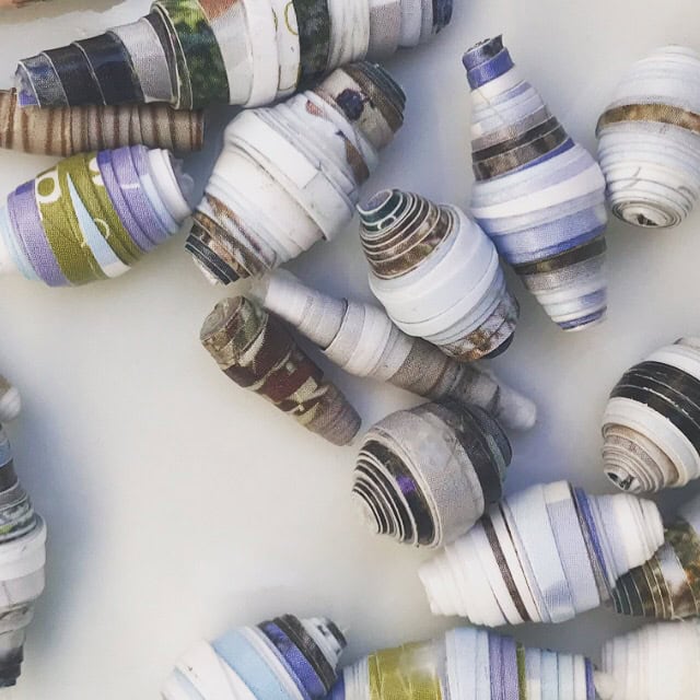muted paper beads