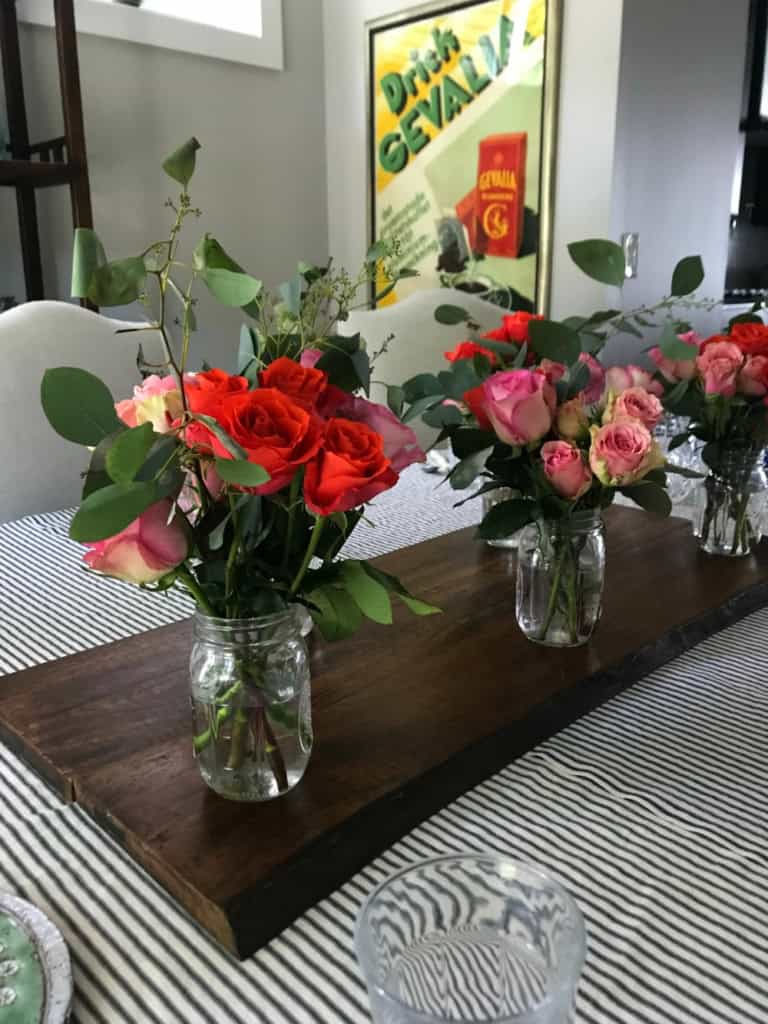 flowers in mason jars