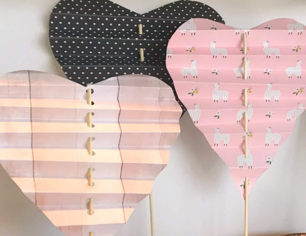 accordion hearts on skewers
