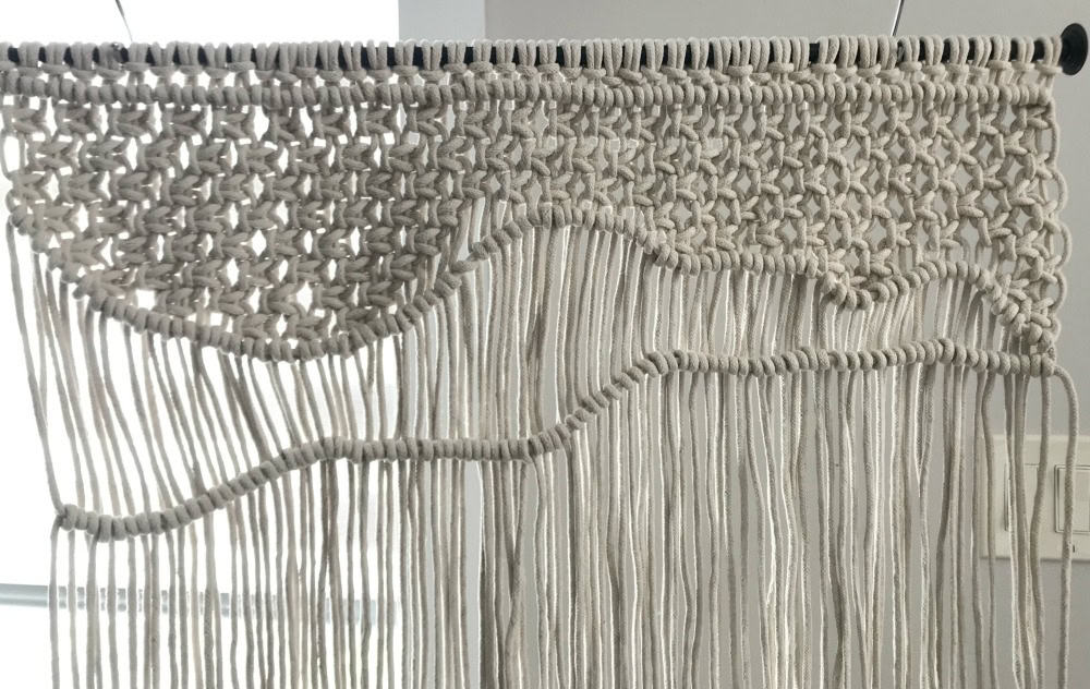 #macrameCurtain half hitch knots