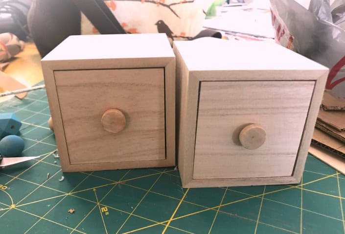 #dollhouseCredenza wooden boxes