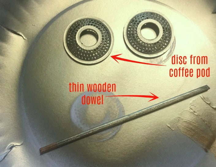 gold disc and dowel