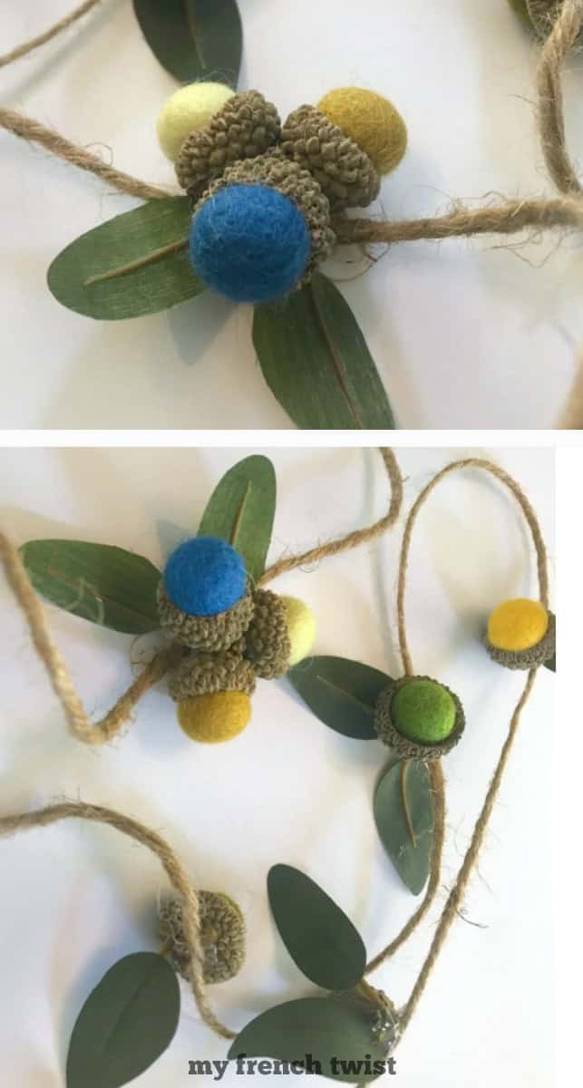 felt acorn garland