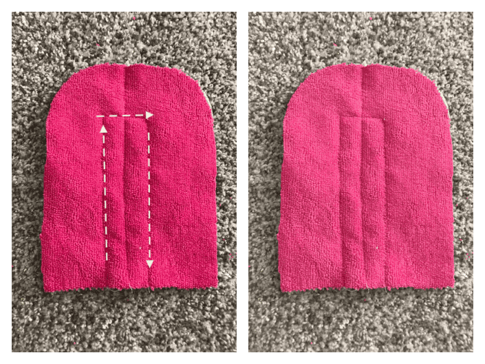 stitching a dusting cloth