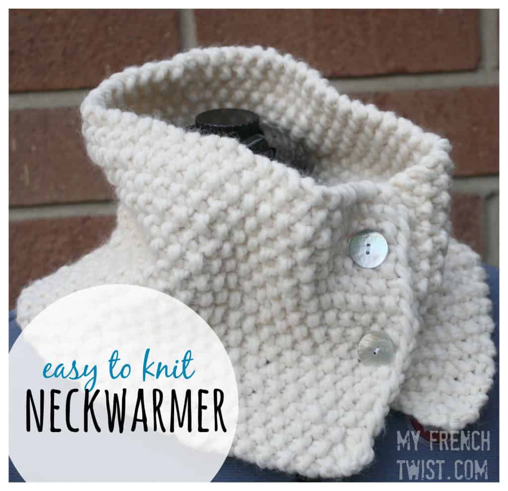 easy to knit neckwarmer with myfrenchtwist.com