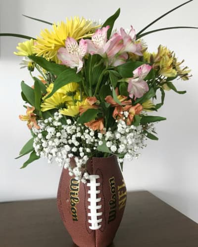 upcycled football vase