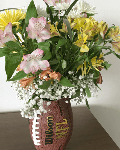 upcycled football vase