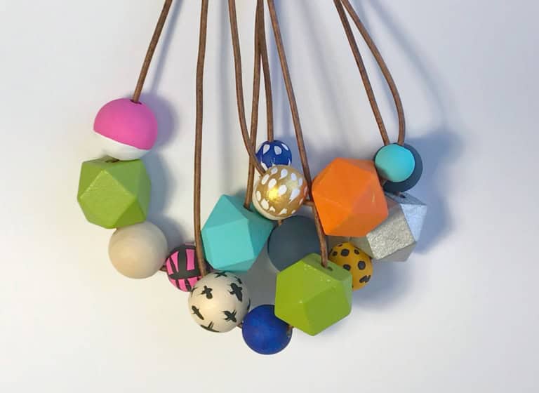 wooden bead key chains