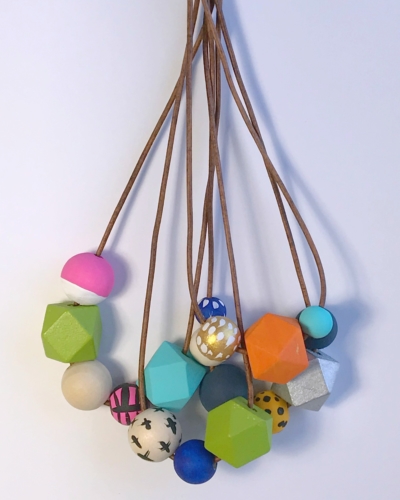 wooden bead key chains