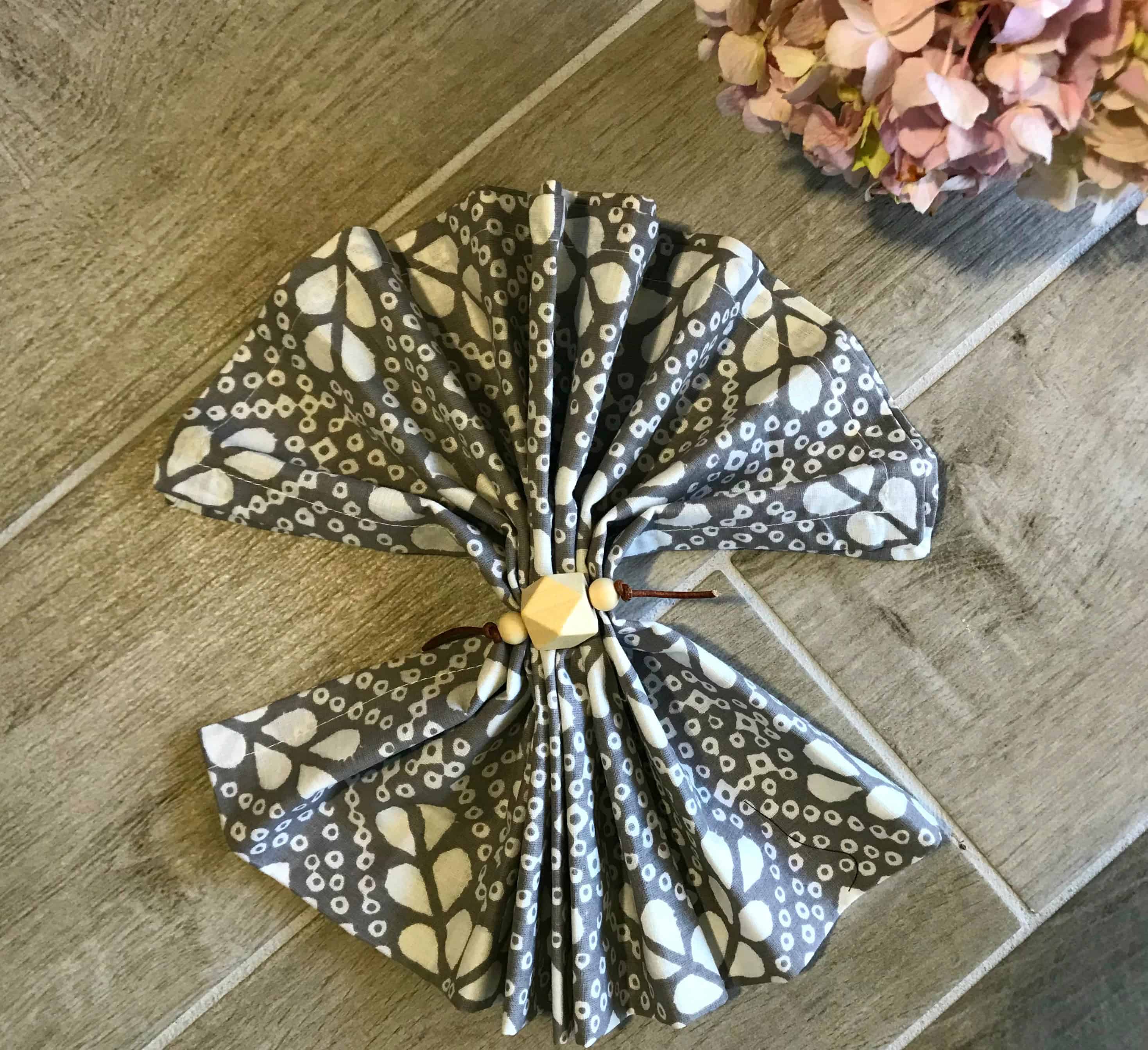 wooden bead napkin rings