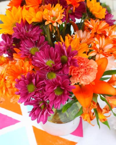 pink and orange flowers