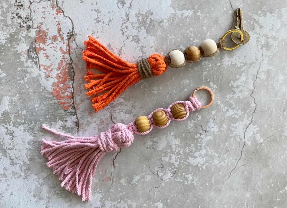 DIY tassel keychains