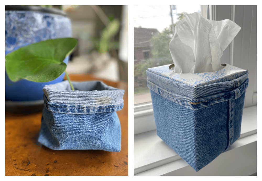 Upcycled Denim Fabric Baskets My French Twist