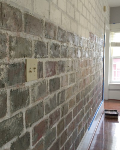 faux brick wall
